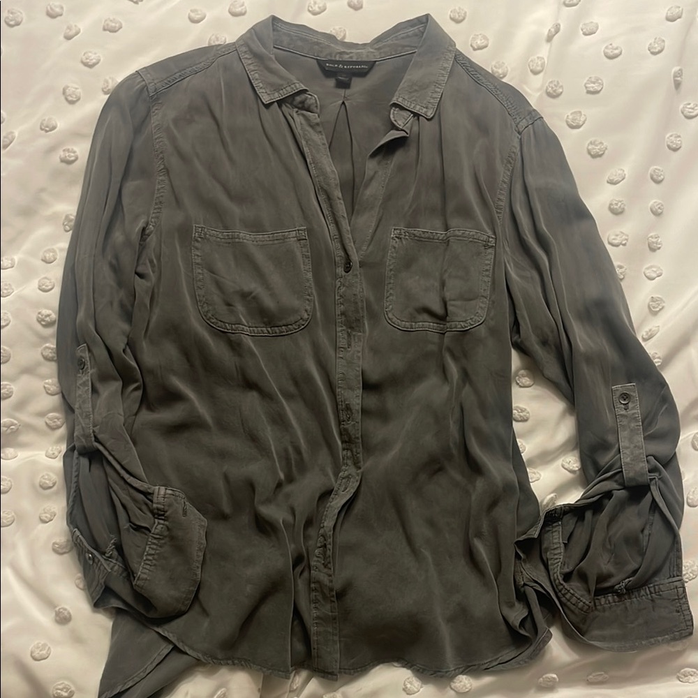 Rock & Republic Gray Casual Button Down Shirt Soft Fabric